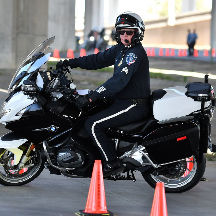 Police motorcycle precision riding