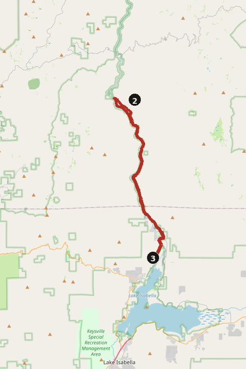 Map of Kernville and the Kern River