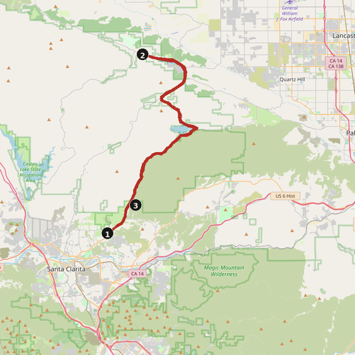 Map of Santa Clarita canyons